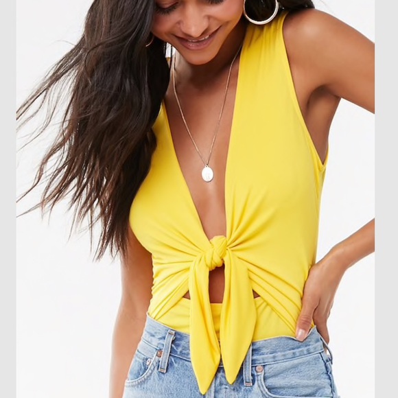 Forever 21 Tops - Sleeveless tie front bodysuit NWT